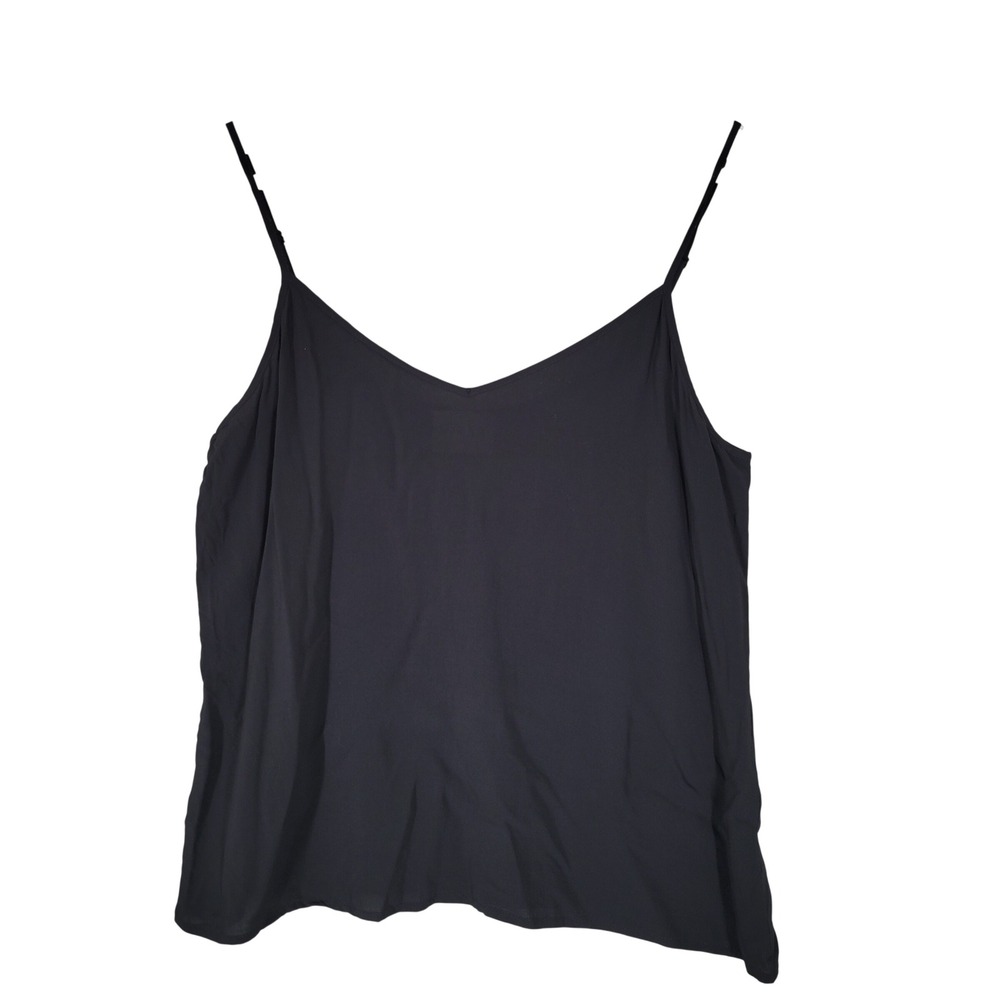 Wrap London Camisole Women Size 8 Black Rayon V-Neck Adjustable Strap WY21